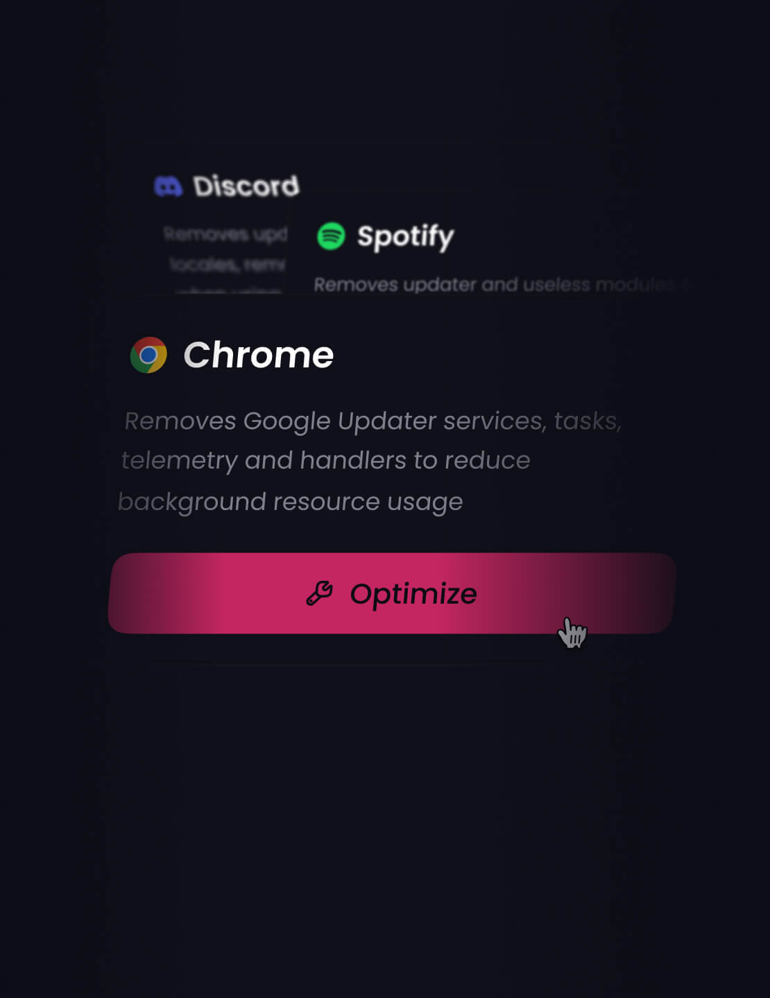 Optimize and debloat apps
