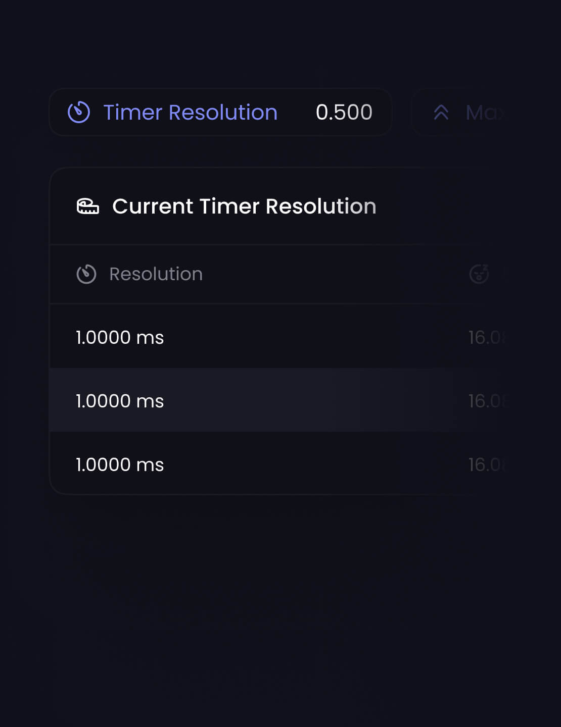 Timer resolution